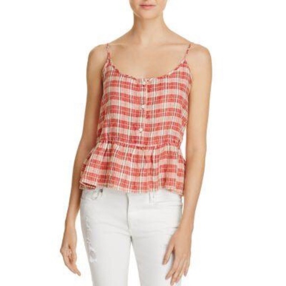 CURRENT/ELLIOTT The Workwear Plaid Peplum Top - Picture 1 of 12